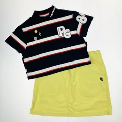 ▽▽PEARLY GATES パーリーゲイツ レディース ゴルフウェア 紺ボーダー Tシャツ スカートセット