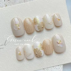 和装のネイルチップ　付け爪　ブライダルネイル　白無垢　ネイル　ブライダル　結婚式　ウェディング　和装　着物　成人式