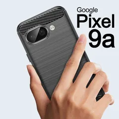 Pixel 9a ブラック スマホケース 上下炭素