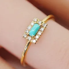 美品 agate ターコイズ 10kリング シルバーターコイズリング | agete