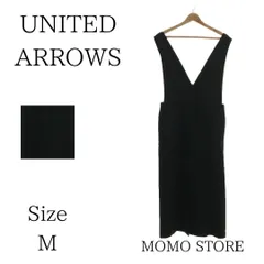 UNITED ARROWS ユナイテッドアローズ ワンピース ロング ワンピース 袖なし ノースリーブ Ｖネック 横ポケット レディース ブラック M