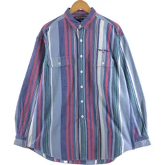 古着 ラルフローレン Ralph Lauren POLO SPORT ポロスポーツ マルチストライプ 長袖 コットンストライプシャツ メンズL相当/eaa492389