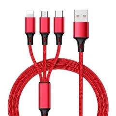 【在庫処分】［匿名配送］3in1充電ケーブル　マイクロUSB MicroUSB タイプC  Type-C iPhone iPad 対応充電コード　アンドロイドAndroid　ライトニング　Lightning急速充電ケーブル