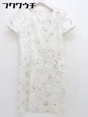 ◇ PROPORTION BODY DRESSING 花柄 ノーカラー 半袖 ミニ タイト ワンピース サイズ 3 ホワイト ピンク マルチ レディース  【中古】 【1110250007304】