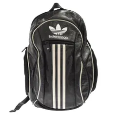 BALENCIAGA (バレンシアガ) ×adidas Large Backpack ロゴラインラムスキンレザーバックパック リュック 721685210LZ1091 ブラックのサムネイル