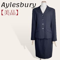 ❤️美品 アリスバーリー 黒 ウール ストライプ スカートスーツセットアップ Ⅼ 通勤 通学 セレモニー 学校行事 レディース 3198