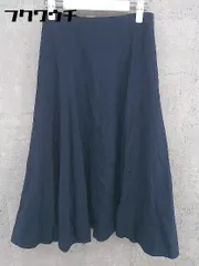 ◇ Mila Owen ミラ オーウェン サイドジップ ロング フレア スカート サイズ0 ネイビー レディース 【中古】 【1002800435821】