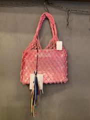 新品 未使用 タグ付き MSGM MILANO ピンク 編みバッグ
