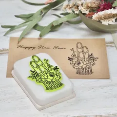 消しゴムはんこ♡ボタニカルな門松♡