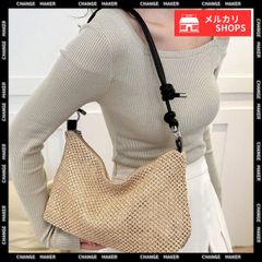 ストローバッグ ショルダーバッグ 麦わら レディース 可愛い 女性 コンパクトバッグ おしゃれ 斜めがけ リゾート 韓国ファッション ざっくり編みバッグ 肩掛けバッグ 軽量 2WAY バッグ ペーパーバッグ 春夏 涼しげ 98XIUFENG-035