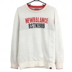ニューバランスゴルフ 裏地付セーター 白×レッド フロントロゴ ニット メンズ 6(XL ) ゴルフウェア New Balance