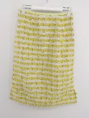 ◇ Fabulous Angela 総柄 刺繍 膝下丈 ナロー スカート サイズF イエロー ホワイト ベージュ レディース P  【中古】 【1209300009808】