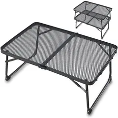 軽量 テーブル 折りたたみ式 メッシュ コンパクト 積み重ね可能 ラック キャンプ グラウンド アウトドア ピクニック フィールド 野外 KAMUI などに最適