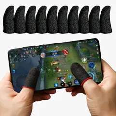 【G15】指サック スマホ用 ゲーム 10枚 スマホゲーム 手汗対策 指カバー iPhone Android iPad 携帯 高感度 荒野行動 PUBG ブラック グレー ピンク ブルー 薄型のサムネイル