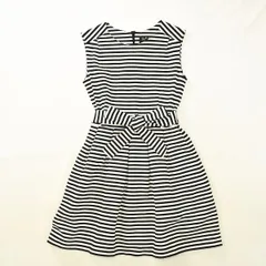 TO b by agnes b アニエスべー ボーダー ウエストリボン ノースリーブ ワンピース T1 ♪
