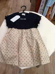 seraph ドットスカート刺繍ロゴワンピース