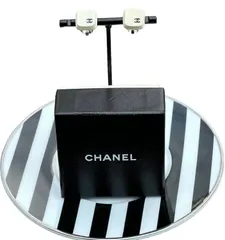 超美品◆シャネルCHANELヴィンテージVintageキーボードモチーフCOCOマークCC黒白イヤリングピアス耳飾りSVシルバー金具アクセサリー箱付き