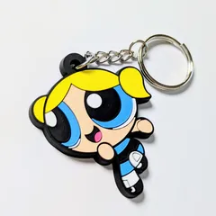 送料無料！ ★ラバーキーホルダー★ 【パワーパフガールズ The Powerpuff Girls バブルス】 〚アメリカン雑貨 アメトイ〛