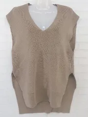 ◇ SENSE OF PLACE URBAN RESEARCH Vネック フレンチスリーブ ベスト サイズF ブラウン系 レディース P  【中古】 【1209190001166】