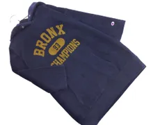 Champion チャンピオン 裏起毛 パイル プリント プルオーバー パーカー sizeM/紺 ◇■ レディース