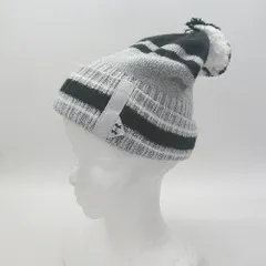 ◇ ⊇ UNDER ARMOUR アンダーアーマー ボーダー　ポンポン ニット帽 グレー系 サイズ メンズ E  【1505290041577】