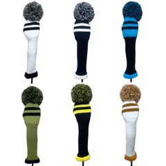 ゴルフ ニット製 ドライバー フェアウェイウッド ユーティリティ 用 カバー ヘッドカバーゴルフヘッドカバー UT カバー ニット素材 変換タグ付き ライン 単品 DR