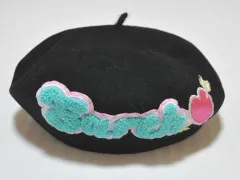 ★5 新品 未使用 アースマジック earth magic アウトレット 子供服 女の子 M 約 52cm 54cm ベレー帽 帽子 黒 秋 冬 ガールズ 女児 キッズ 【中古】 ユーズド リサイクル 古着 子ども服 こども