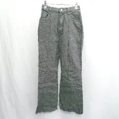 ◇ Θ Kastane カスタネ カットオフ ワイド デニムパンツ ジーンズ サイズ1 ブラック レディース E  【1501160041999】