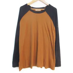 フリークスストア FREAKS STORE ニット カットソー 長袖 ラウンドネック 切替 無地 F 茶 紺 ブラウン ネイビー /FF32