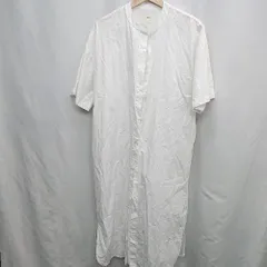 ◇ ⊂ nairo ナイロ シャツ 半袖 ロング丈 ワンピース サイズM ホワイト レディース E  【1505220015098】