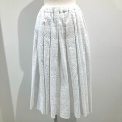RA-S023 コムデギャルソン コムデギャルソンCOMME des GARCONS COMME des GARCONS 綿カットワーク刺繍レース プリーツスカート 白 Sサイズ 2018年S/S