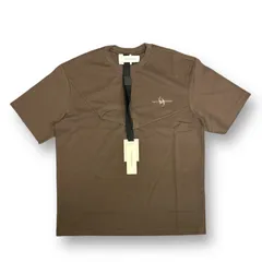 新品 定価24200円 Feng Chen Wang 24SS 2-In-1 Tee Brown デザイン 刺繡 クルーネック Tシャツ フェンチェンワン FMS17TS02のサムネイル