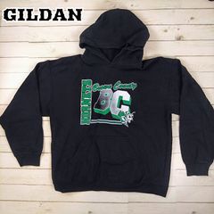 GILDAN/ギルダン スウェットパーカー フーディー BROWN COUNTY HORNATS ネイビー Mサイズ