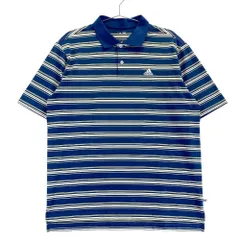 サイズ：M ADIDAS GOLF アディダスゴルフ P17196 半袖ポロシャツ ボーダー柄 ネイビー系 [240101363729] ゴルフウェア メンズ ストスト