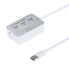 USB3.0 to USB3.0×3ポート ハブ&カードリーダー MS DUO/SD(HC)/M2/T-Flash/micro SD対応 アダプタ 5Gbps USB3.0 A to USB 3Port HUB＋Card Reader Adapter 28cm