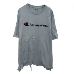 Champion ロゴTシャツ 3XL ライトブルー チャンピオン プルオーバー ビッグサイズ ビッグロゴ スポーティー 古着卸 アメリカ仕入 a704-5104