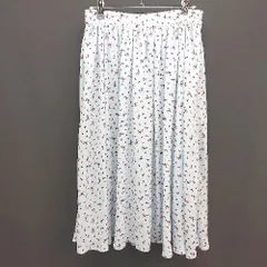 ◇ ROPE PICNIC ロペピクニック 花柄 ガーリー サラサラ ロング フレア スカート サイズ38 ライトブルー レディース E  【1305150000160】