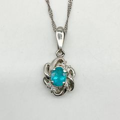 ブラジル産パライバトルマリンネックレス 0.425ct 中央宝石研究所鑑別 