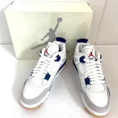 03w20476【タグ/箱付き美品】Nike SB Air Jordan 4 Retro SP Summit White/Navy ナイキ SB エアジョーダン4 レトロ SP サミットホワイト/ネイビー 27.0cm メンズ スニーカー DR5415-100