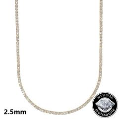 モアサナイト テニスネックレス 2.5mm ゴールド Moissanite テニスチェーン .925Silver ５０ｃｍ【7.5カラット】メンズ レディース GRA証明書付