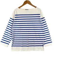 SAINT JAMES セントジェームス ボーダー 春夏 SS 長袖Tシャツ ホワイト ユニセックス【古着】【中古】【送料無料】