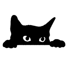車 ステッカー 13cm  覗く 猫 キャット 給油口 おもしろ バイク かっこいい カー用品 かわいい シール おしゃれ 転写式 黒 送料無料のサムネイル