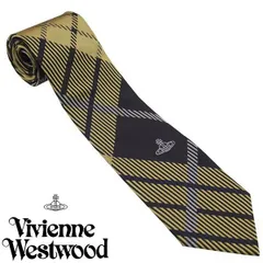 Vivienne Westwood ヴィヴィアン・ウエストウッド ネクタイ チェック柄 ブラック系 イタリー製 シルク100％ AW24 81050004-W0100-N401