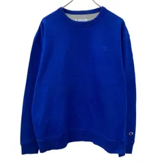 Champion 無地 スウェット トレーナー L ブルー チャンピオン 裏起毛 ワンポイントワッペン ロゴ刺繍 古着卸 アメリカ仕入 a709-5073