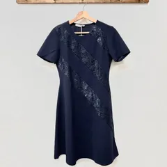 FAS　ワンピース　紺　レース　シック　フランス　M