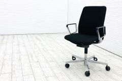 ファブレチェア コクヨ 中古 2022年製 KOKUYO クッション サークル肘 ストライプタイプ 中古オフィス家具 ブラック 【A000003285】