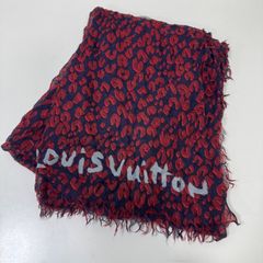 LOUIS VUITTON 美品 ヒョウ柄 大判ストール カシミヤXシルク ルイヴィトン ヒョウ柄 レオパード ショール LOUIS VUITTON 美品