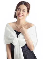 【新品】63041フラワーモチーフショール【白】フリルレースシフォンミニキャバドレス結婚式【白】