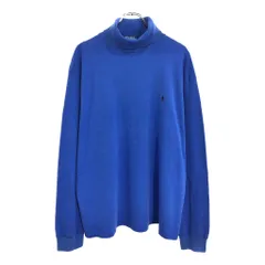 Polo by Ralph Lauren ポロ ラルフローレン タートルネック 長袖Ｔシャツ ブルー(メンズ L)中古 古着 U9065