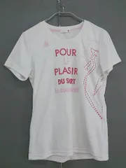 ◇ le coq sportif ルコック スポルティフ 半袖 Tシャツ カットソー サイズL ホワイト ピンク系 レディース  【中古】 【1207070001435】